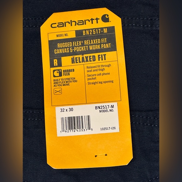 Carhartt Rugged Flex Canvas Work Pants Relaxed Fit 32x30 NWT - Picture 5 of 10